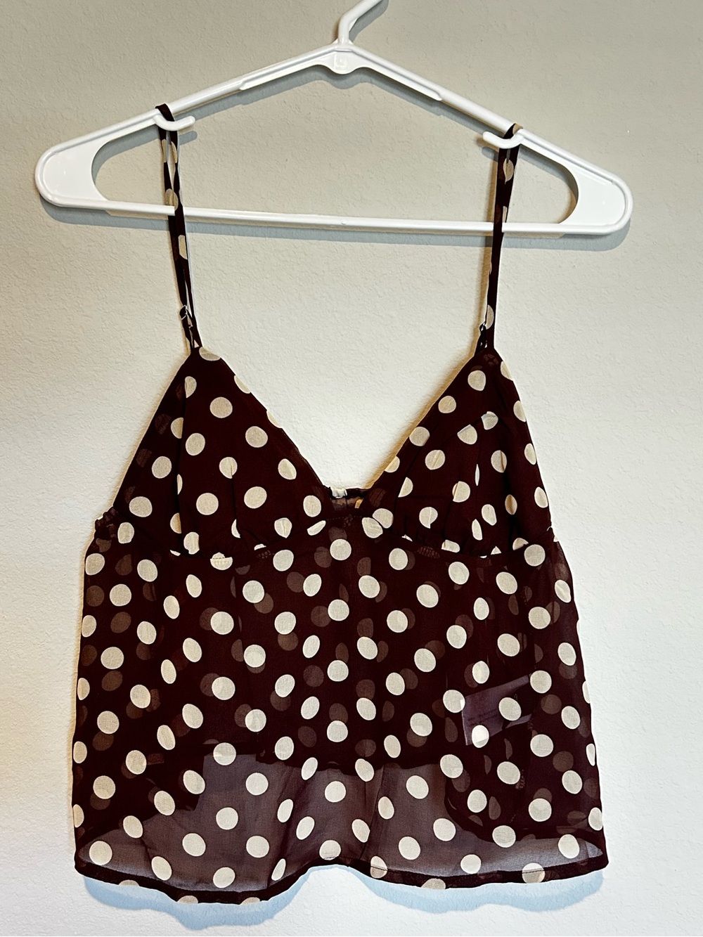 Polka Dot Spaghetti Strap Cami Top